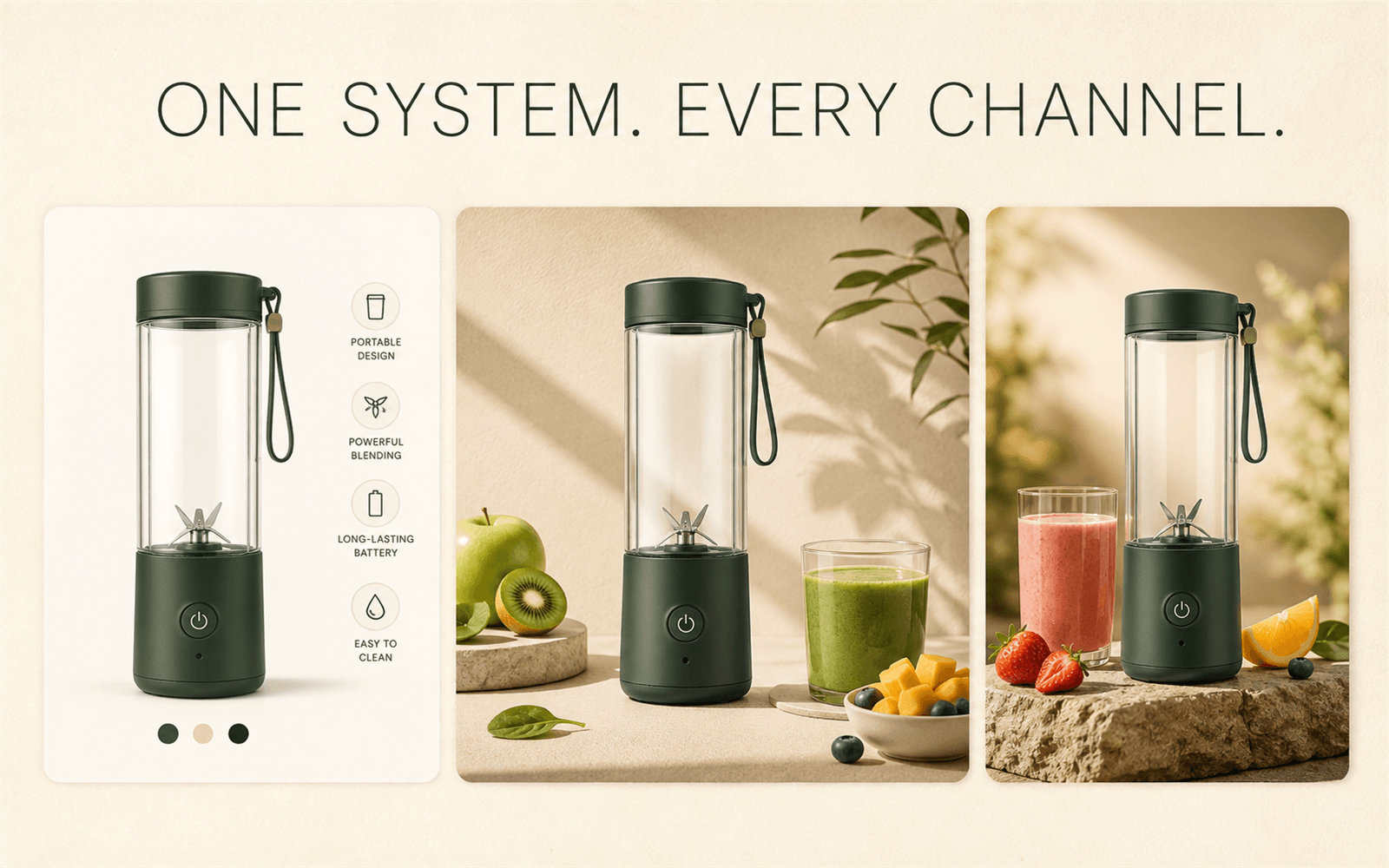 Reusable design direction applied across a product campaign
